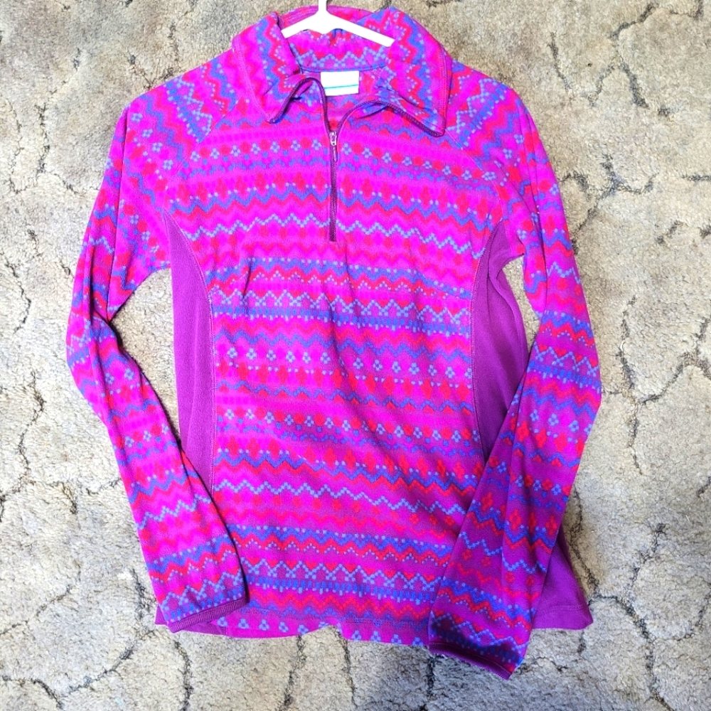 Columbia Pink and Blue Patterned Fleece